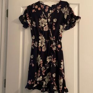 Navy floral print dress